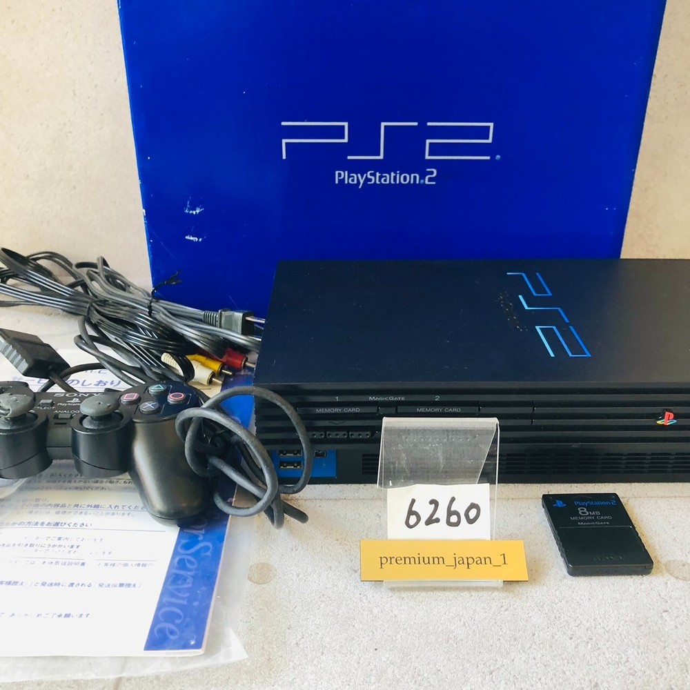 Sony PlayStation2 PS2 black SCPH-30000 Console controller Cable Memory NTSC-J
