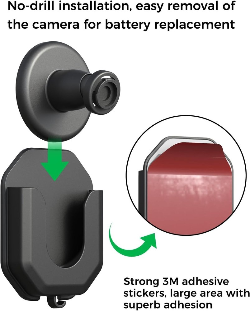 3 Pack No Drill Blink Camera Wall Mounts - Effortless Installation & Adjustment
