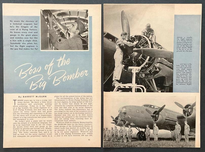B-17 Aerial Engineer 1942 pictorial “Boss of the Big Bomber” Flying Fortress