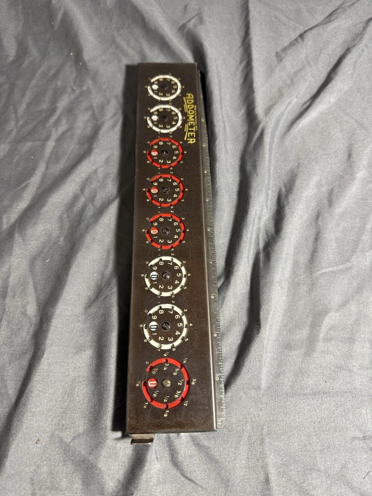 Addometer Vintage Adding Machine 11" with Instructions. Ruler. Made In USA