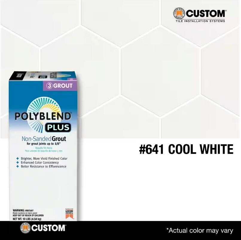 Custom Building Products Polyblend Plus Non Sanded Grout, Cool White - 10 Lb.
