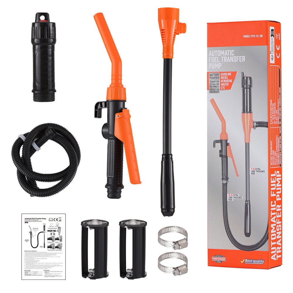 2.4 GPM Powered Battery Quick Liquid Fuel Transfer Pump with Flow Control Nozzle