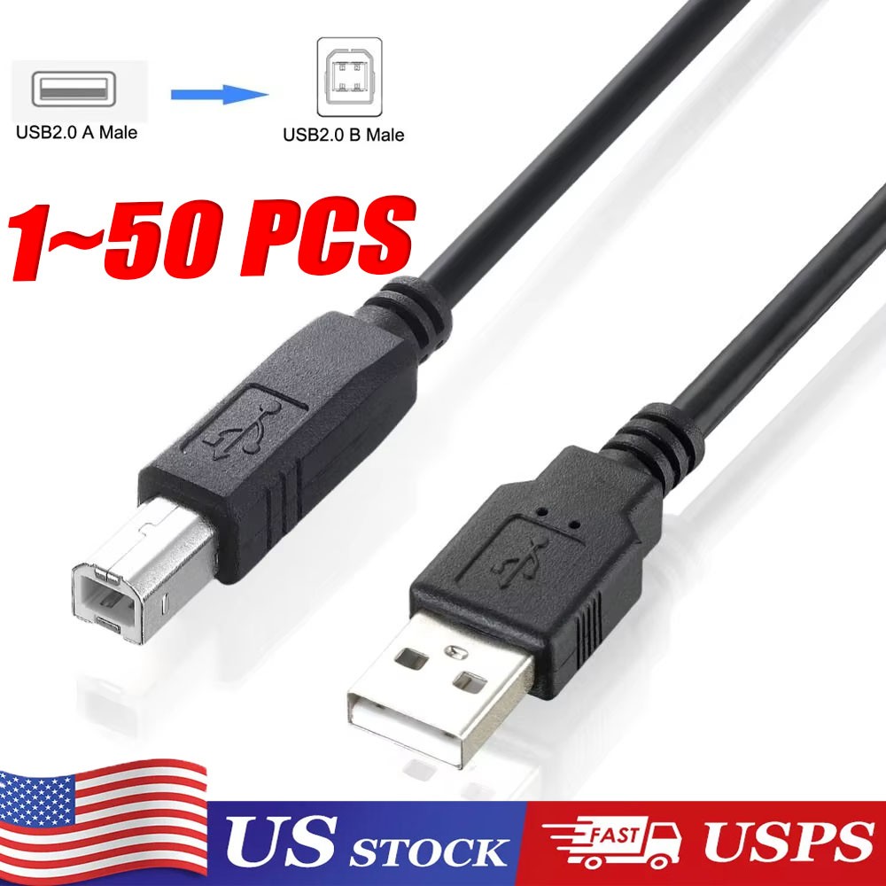 NEW USB 2.0 A TO B High Speed Printer Scanner Premium Cable Cord 1.5m Lot