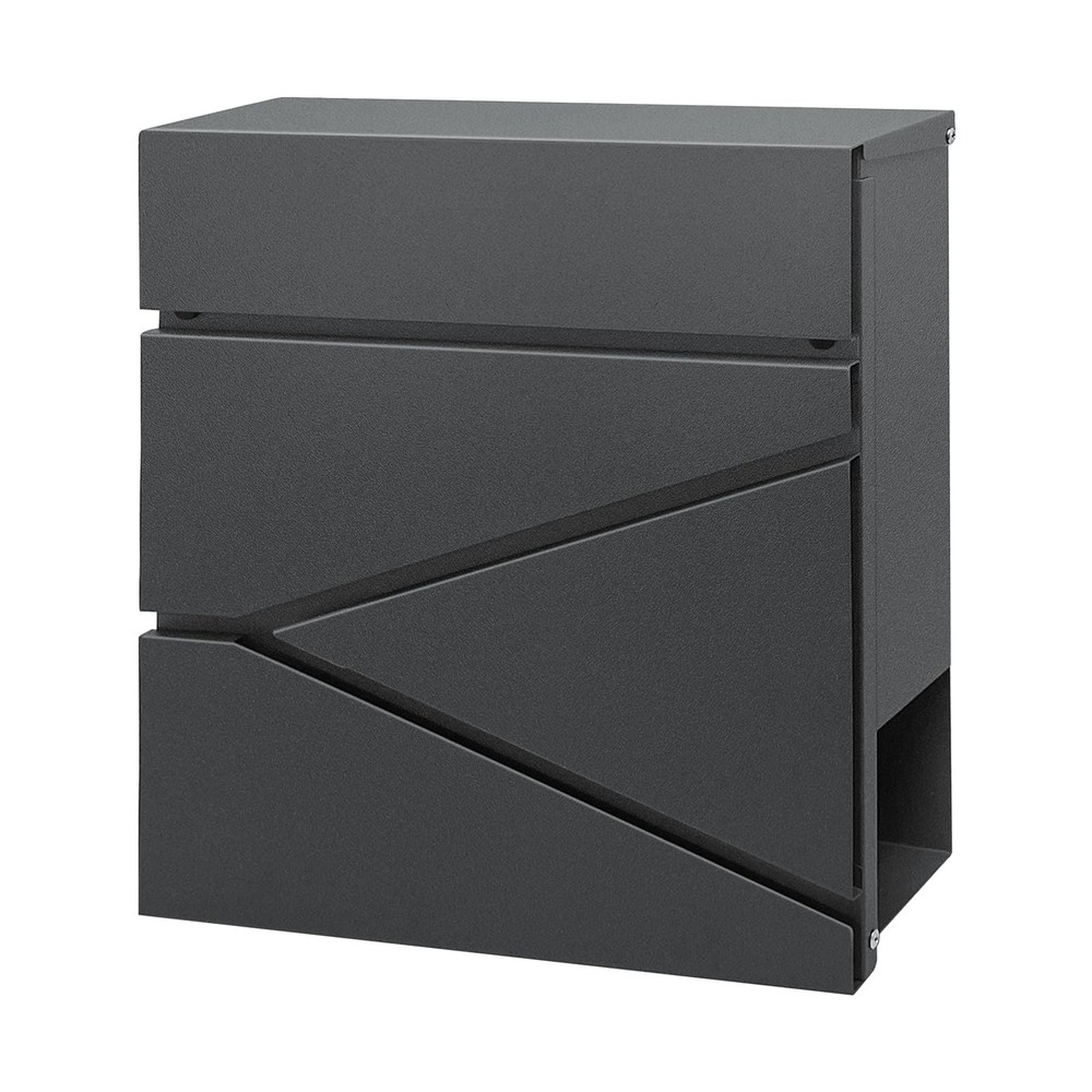 Lockable Wall Mount Mailbox with 2 Keys - Extra Large Capacity Gray