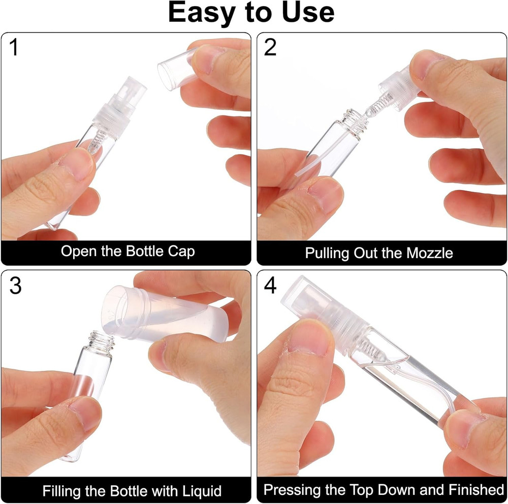 PATIKIL 2Ml Glass Mini Perfume Sample Bottles, 20 Pcs Fine Mist Refillable Empty