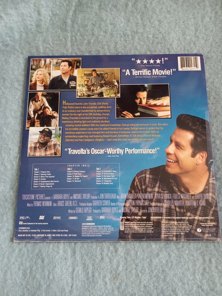 Phenomenon - PAL LaserDisc - Widescreen Edition - John Travolta