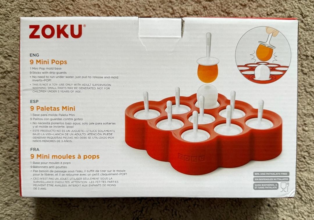 NEW in Box! ZOKU MINI POPS! Traditional Ice Pop Molds! Colorful 9-Pc Set! L@@K!