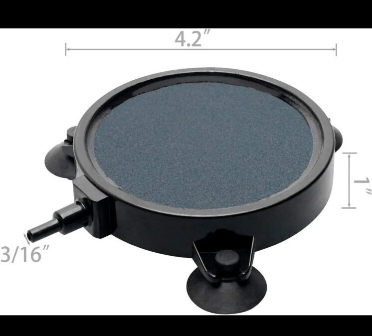 4.2-Inch Air Stone Disc Bubble Diffuser with Suction Cups for 4 PCS