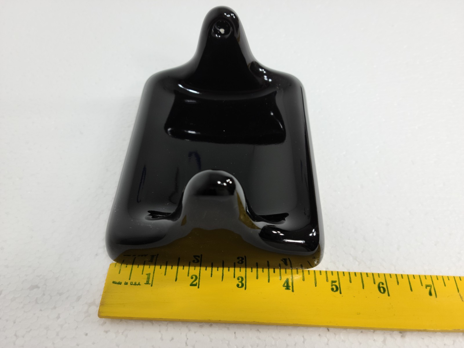 Black Ceramic TP Holder Toilet Paper Porcelain Mid Century Modern Vintage Retro