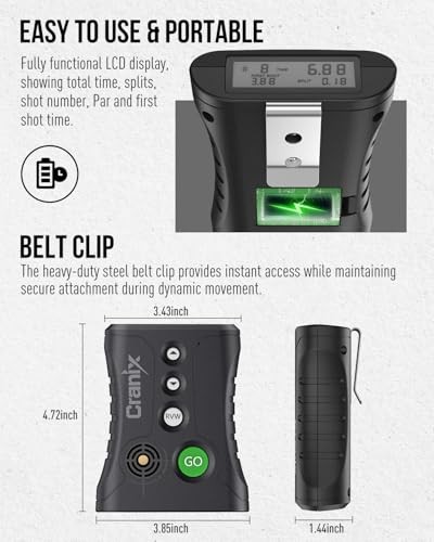 Professional Shot Timer for Shooting Competition, 0.01s Precision Green