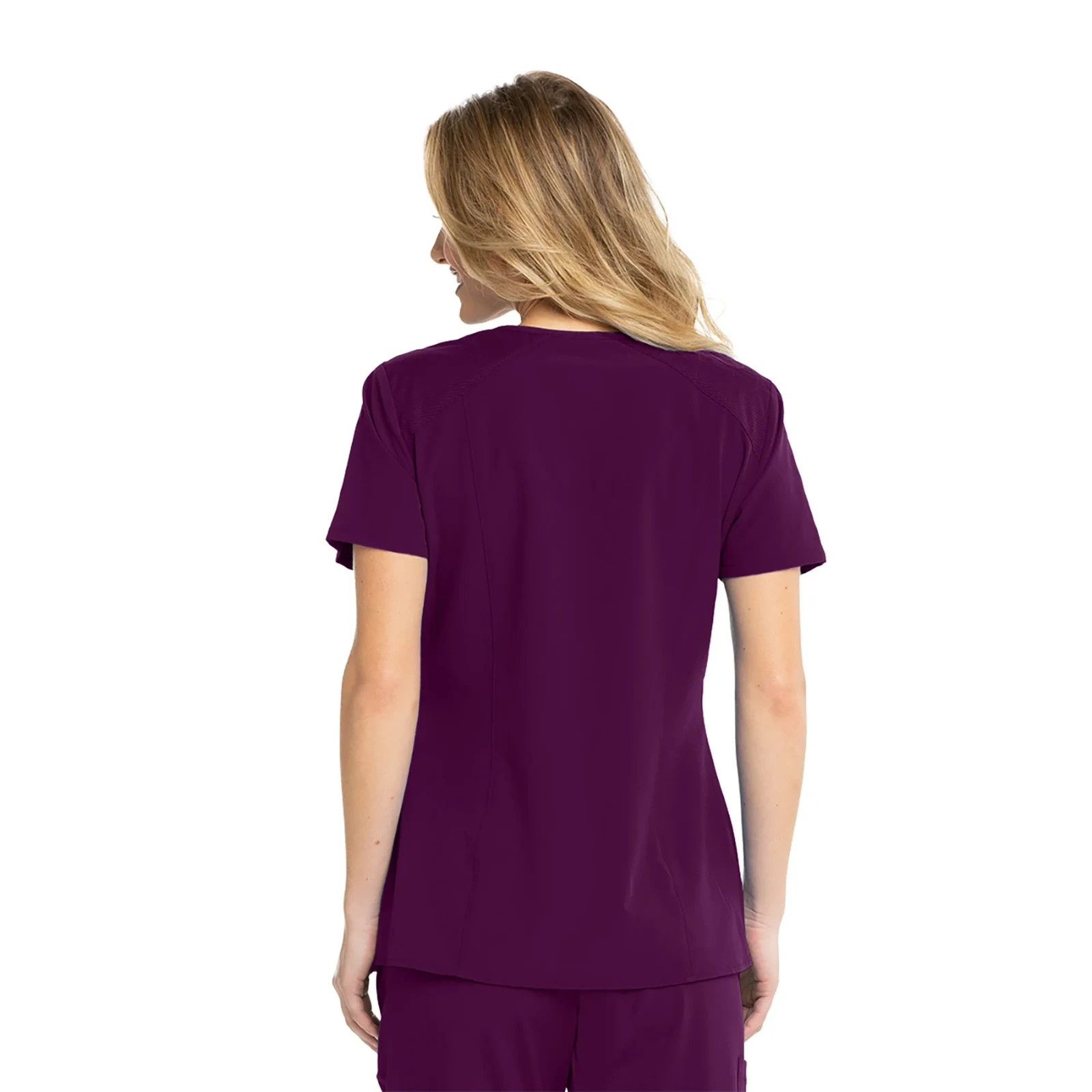 BARCO ONE WELLNESS WOMENS V-NECK SCRUB TOP IN WINE IN ALL SIZES #BWT012 NWT