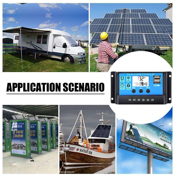 30A 12V/24V Solar Charger Controller Solar Panel Regulator USB Port LCD Display