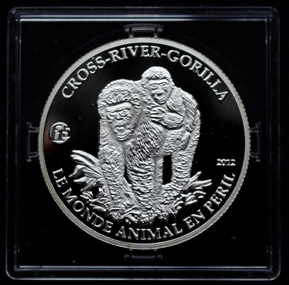 2012 CAMEROON 1000 FRANCS .925 SILVER PROOF UNC - Gorillas