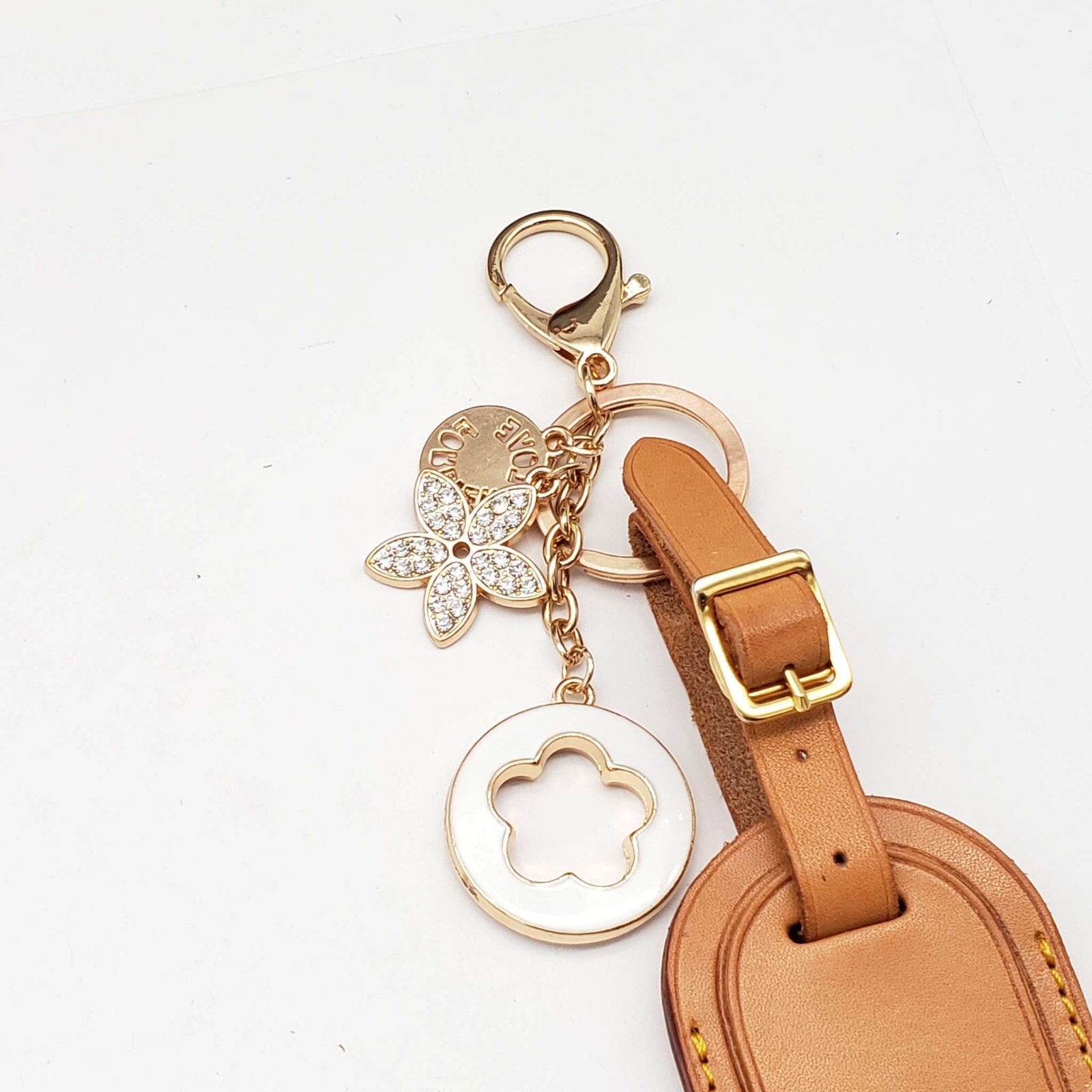 Authentic Louis Vuitton Luggage tag with Unbranded Keychain, Keycharm