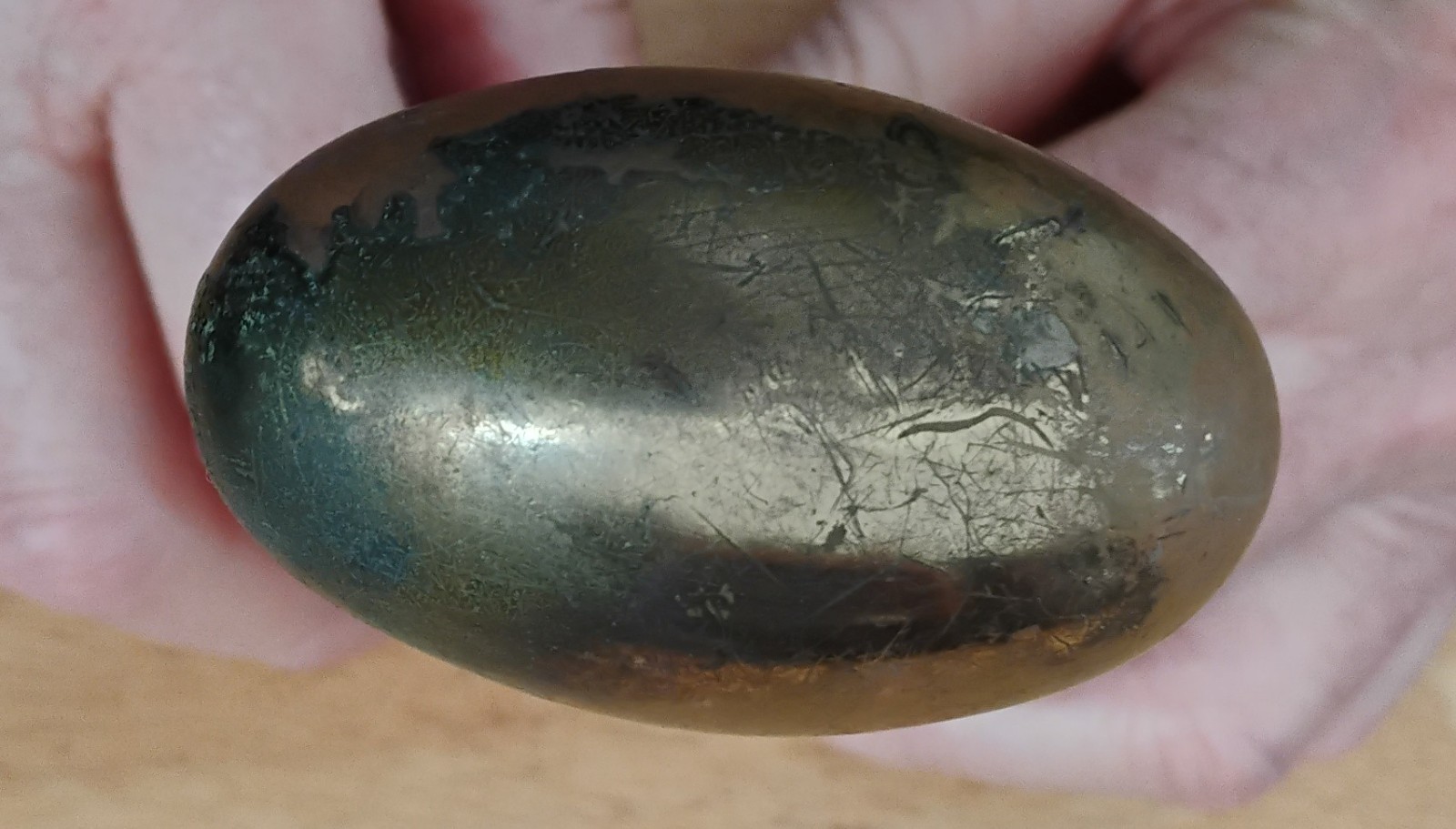 Vintage Pair of Solid Brass Door Knobs Oval Goose Egg Shaped Salvaged Reclaimed