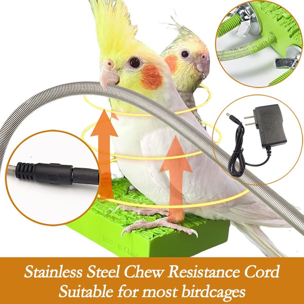 Bird Warmer for Cage Bird Perch Stand Platform Warm Heating, Heating Bird Per...