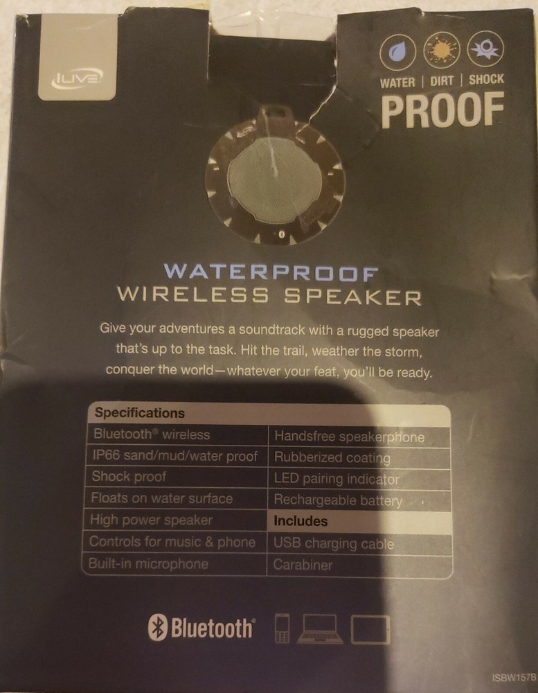 Waterproof Dustproof Shockproof Bluetooth Wireless Speaker, New 4A
