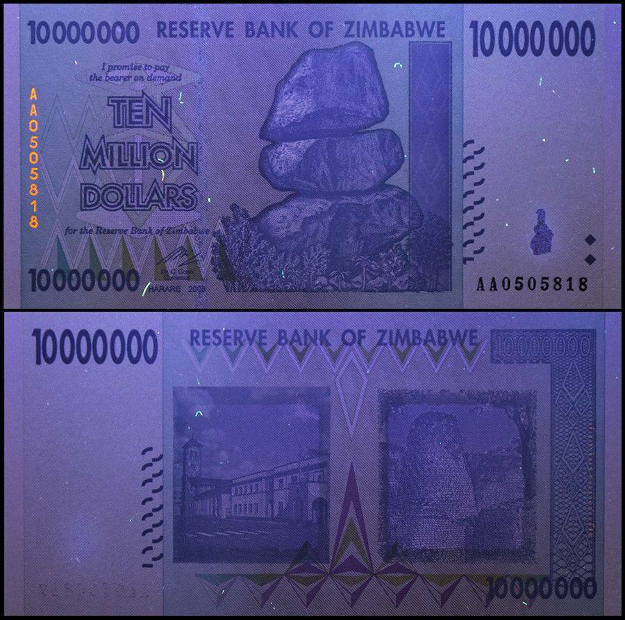 Zimbabwe 10 Million Dollars, 2008, P-78, UNC