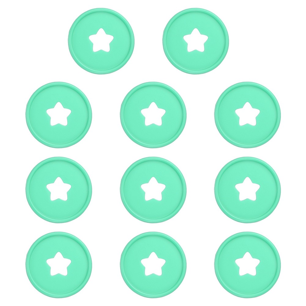 35mm Plastic Book Binding Discs, 11 Pack Expansion Discs Star, Green