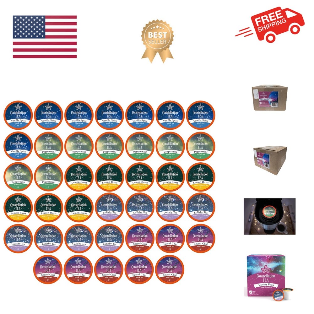 Assorted Variety Pack Sampler Tea Pods Compatible with K Cup Brewers Includin...