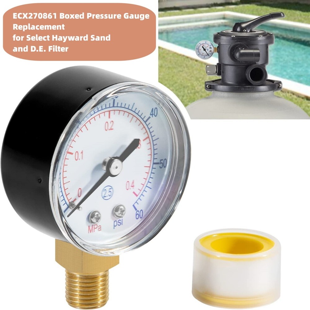 Boxed Pressure Gauge Replacement for Select Hayward Sand & D.E. Filter ECX270861