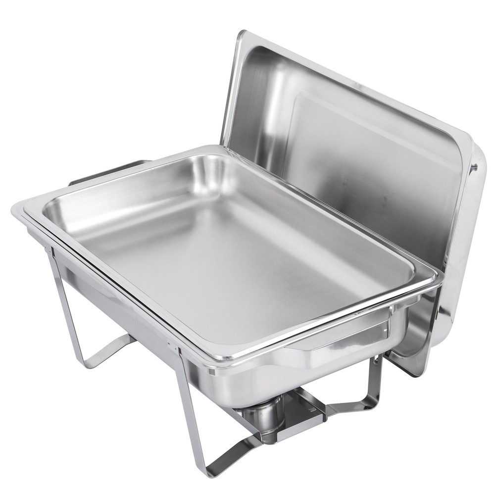 8Pack 8 Quart Stainless Steel Rectangular Chafing Dish Full Size Buffet Catering