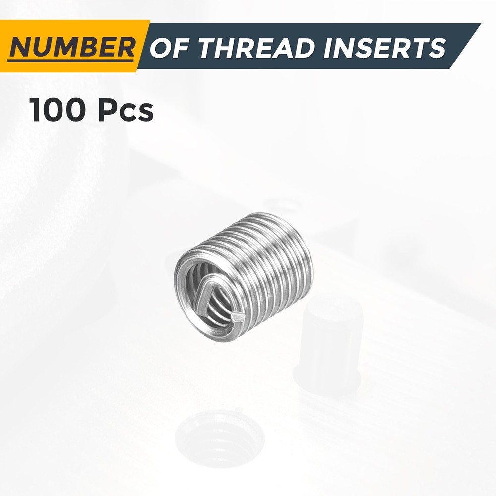 100pcs Wire Thread Inserts M2.5 x 0.45 x 2.5D Metric Helical Threaded Sleeve