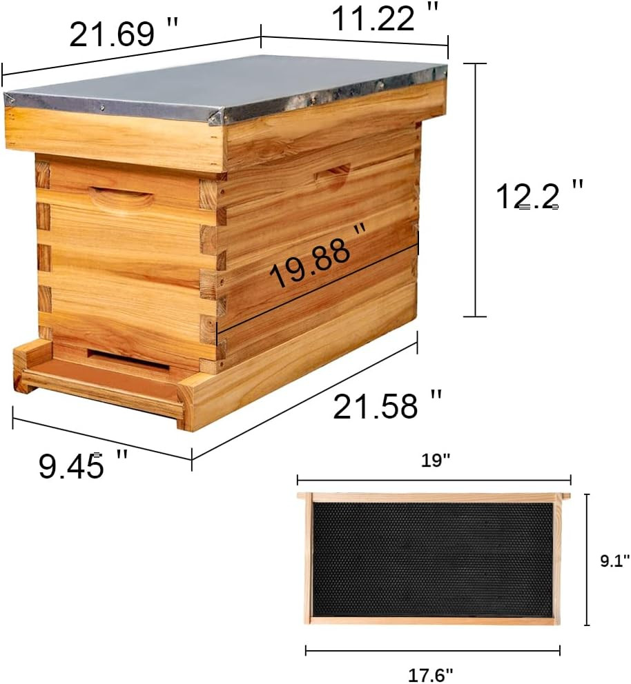 5-Frame Nuc Beehive for Bees Complete Bee Hive Box Kit for Langstroth Beekeeping