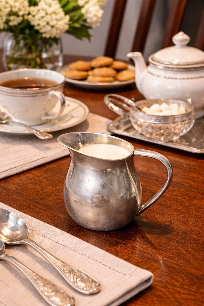 F.B. Rogers USA 1960s Silverplate Creamer Pitcher, 2x4”