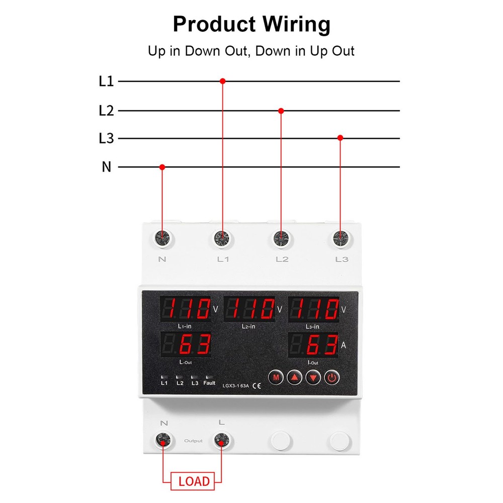 ´AC110V 3 Phase 4 Wire Automatic Transfer Switch 63A Changeover Switch Voltage