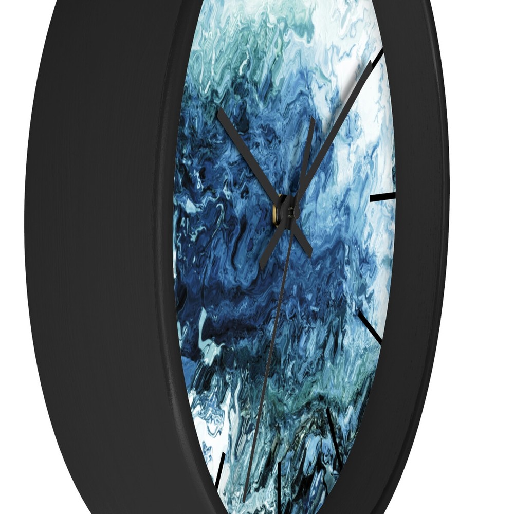 Abstract clock - Blue Swirled Paint Look Wall Decor