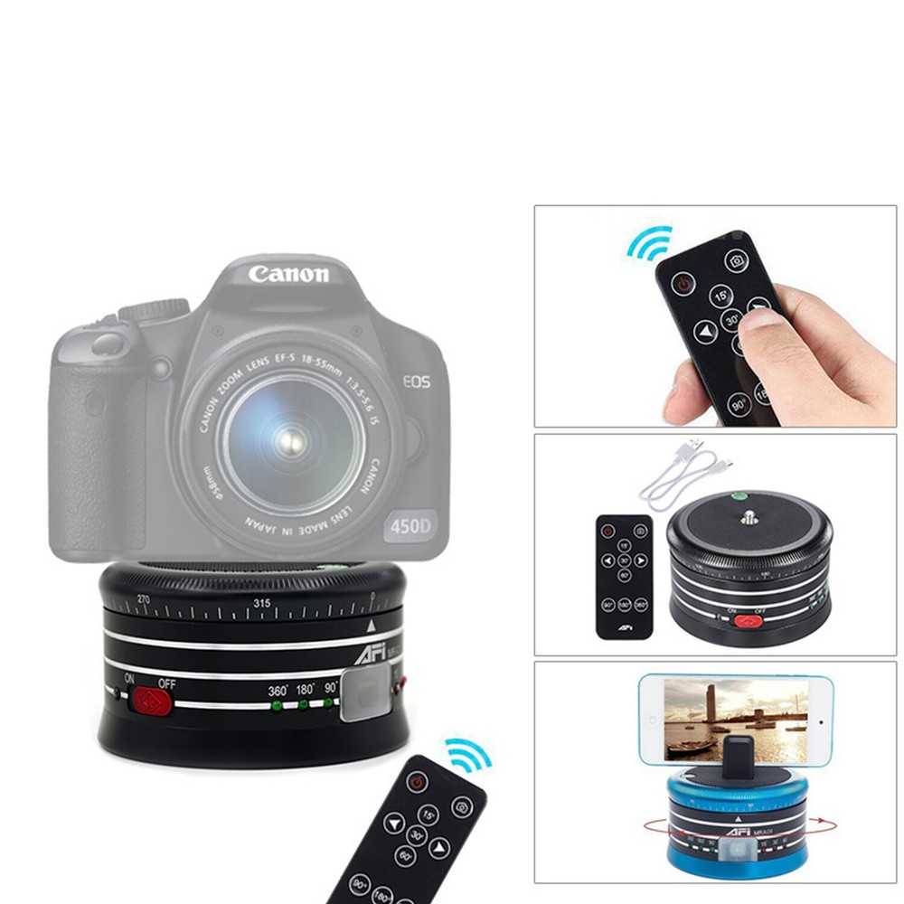 360° Rotation Motorized Time-lapse Panoramic Tripod Head with Remote For Camera