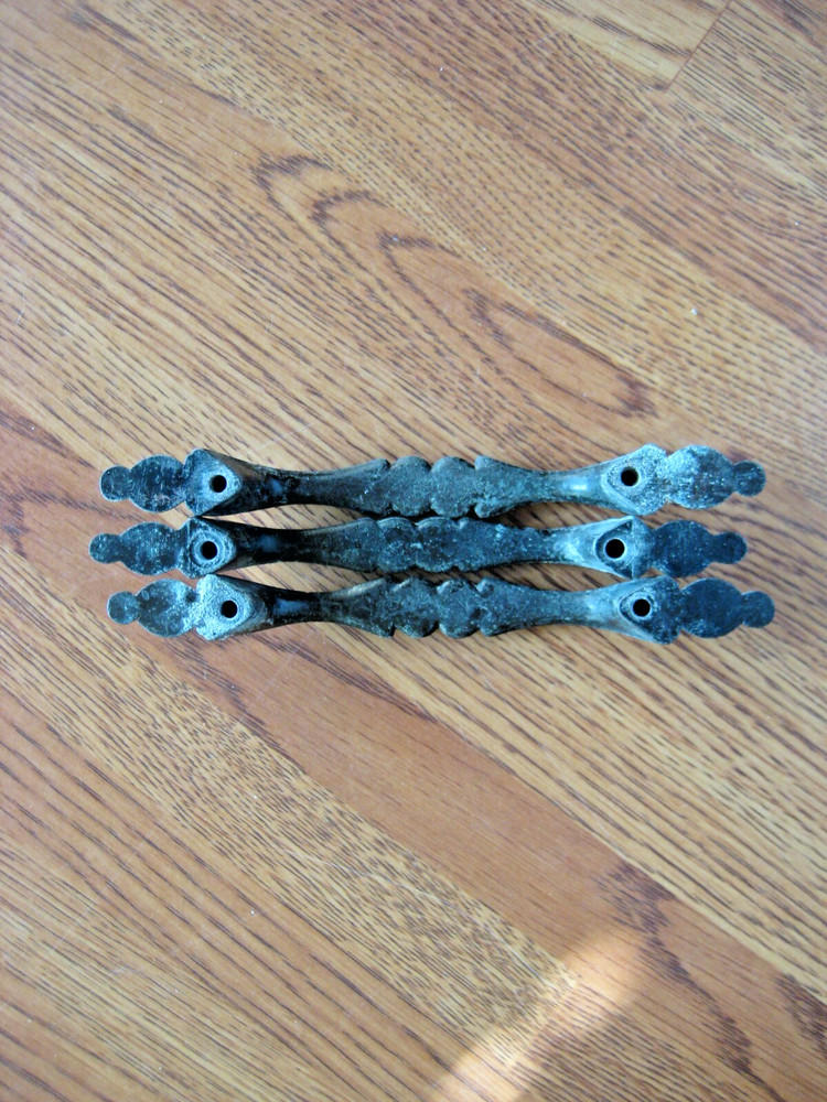 3 Vintage Ornate Dresser Pulls