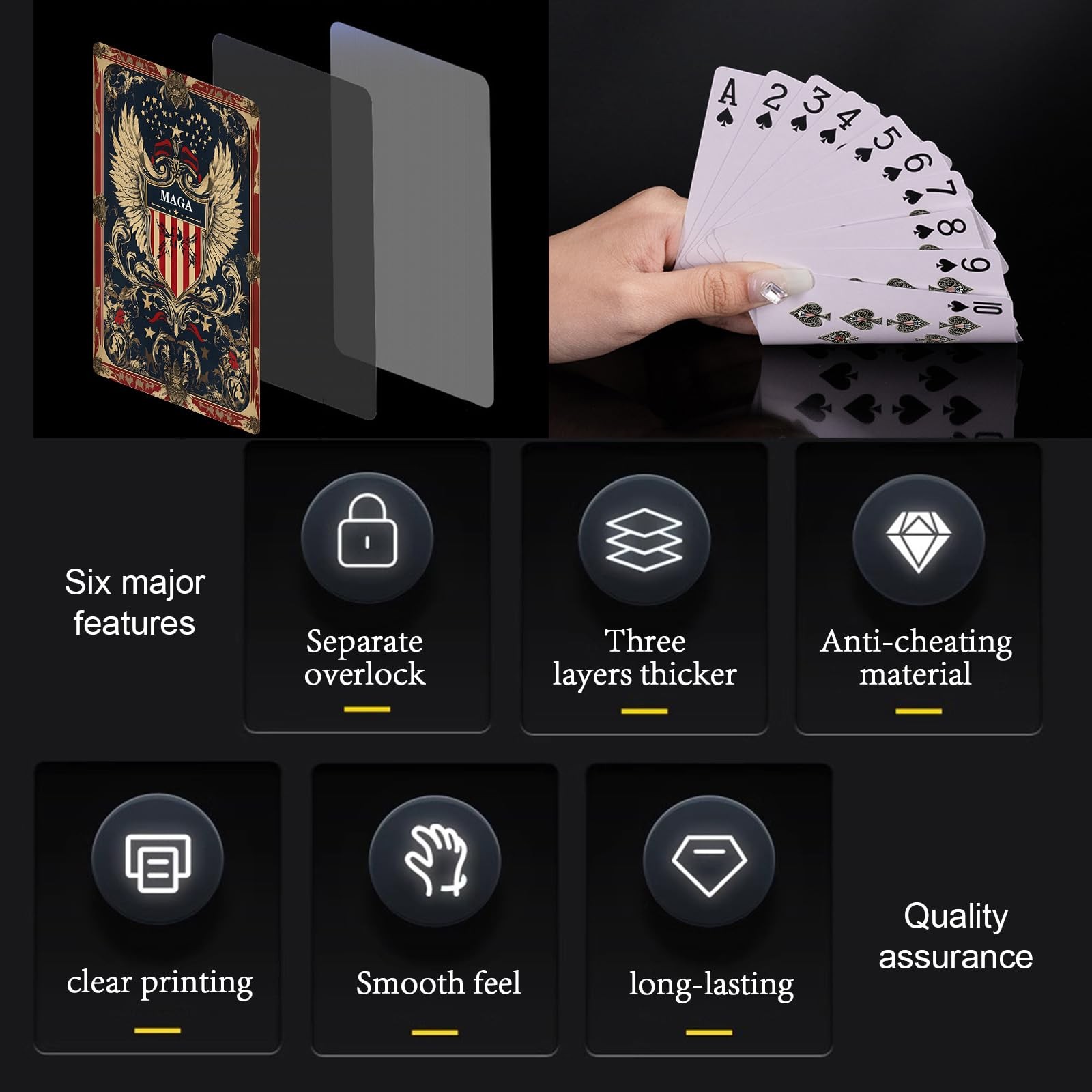 Trump Playing Cards - Maga Poker Cards, Waterproof, Donald Trump Gift