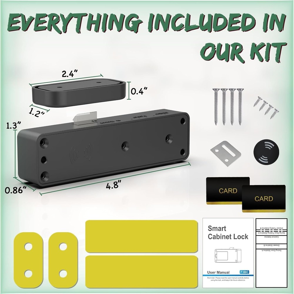 Smart RFID Drawer Lock, Hidden Digital Electronic Bluetooth RFID Cabinet Draw...
