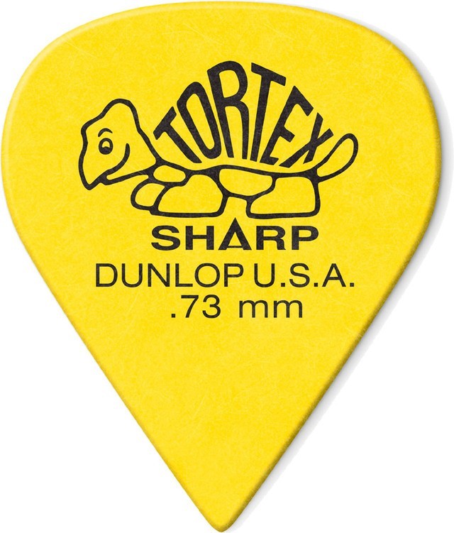 Dunlop Tortex Sharp Guitar Picks 412 Yellow .73mm 6 Pack