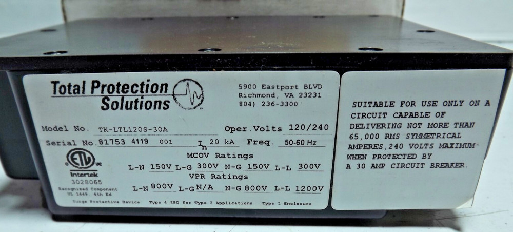 Tps Surge Suppresor Tk-LT120S-30A