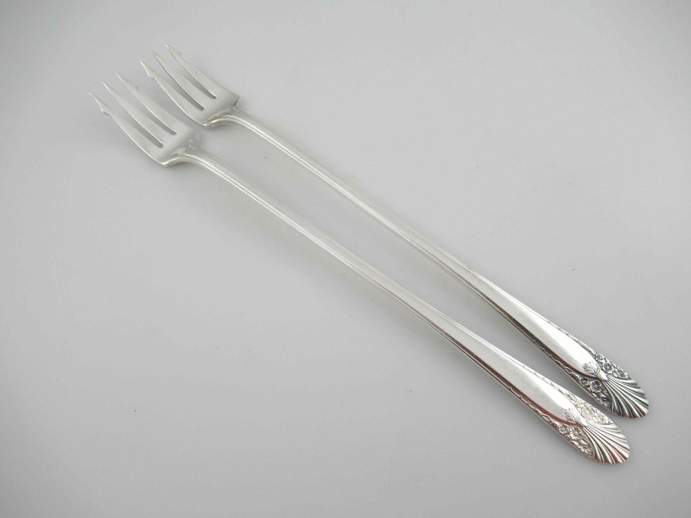 2 Olive/Pickle Forks RADIANCE Crown Silverplate Flatware