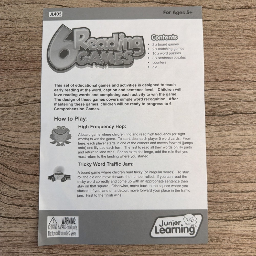 6 Reading Games Junior Learning Compound Words Sight Words Sentence Substitution