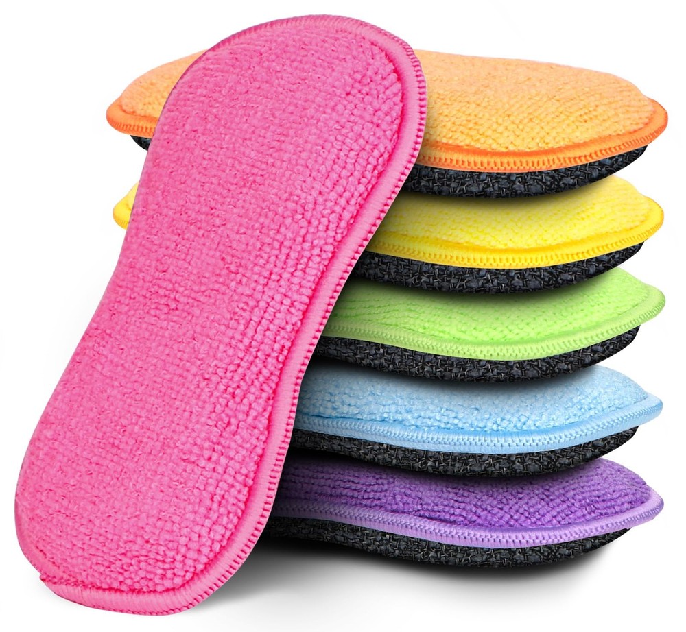HOMEXCEL 6 Pack Multi-Purpose Scrub Sponges Kitchen, Dish Sponge, Multicolor