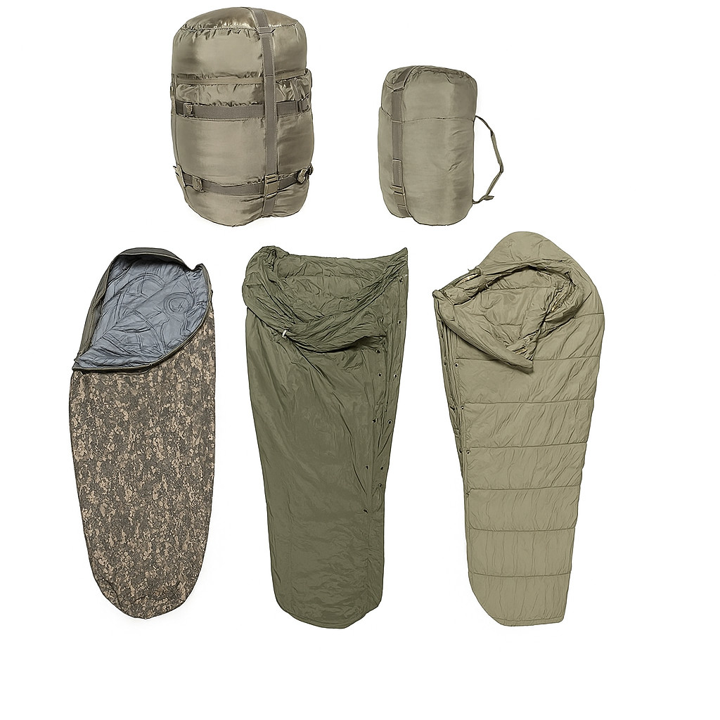 Genuine USGI Sleep System Army IMSS 5-Piece Military ACU Sleeping Bag Set ECW D1