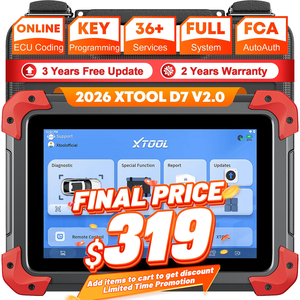 XTOOL D7 V2.0 Bidirectional Auto Car Diagnostic Full System Scanner E.CU Coding