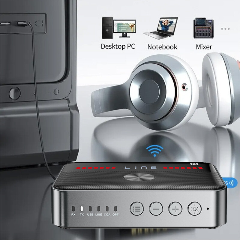 NFC Bluetooth Transmitter Receiver Audio Adapter 3.5mm/AUX/RCA/Optical/USB DAC