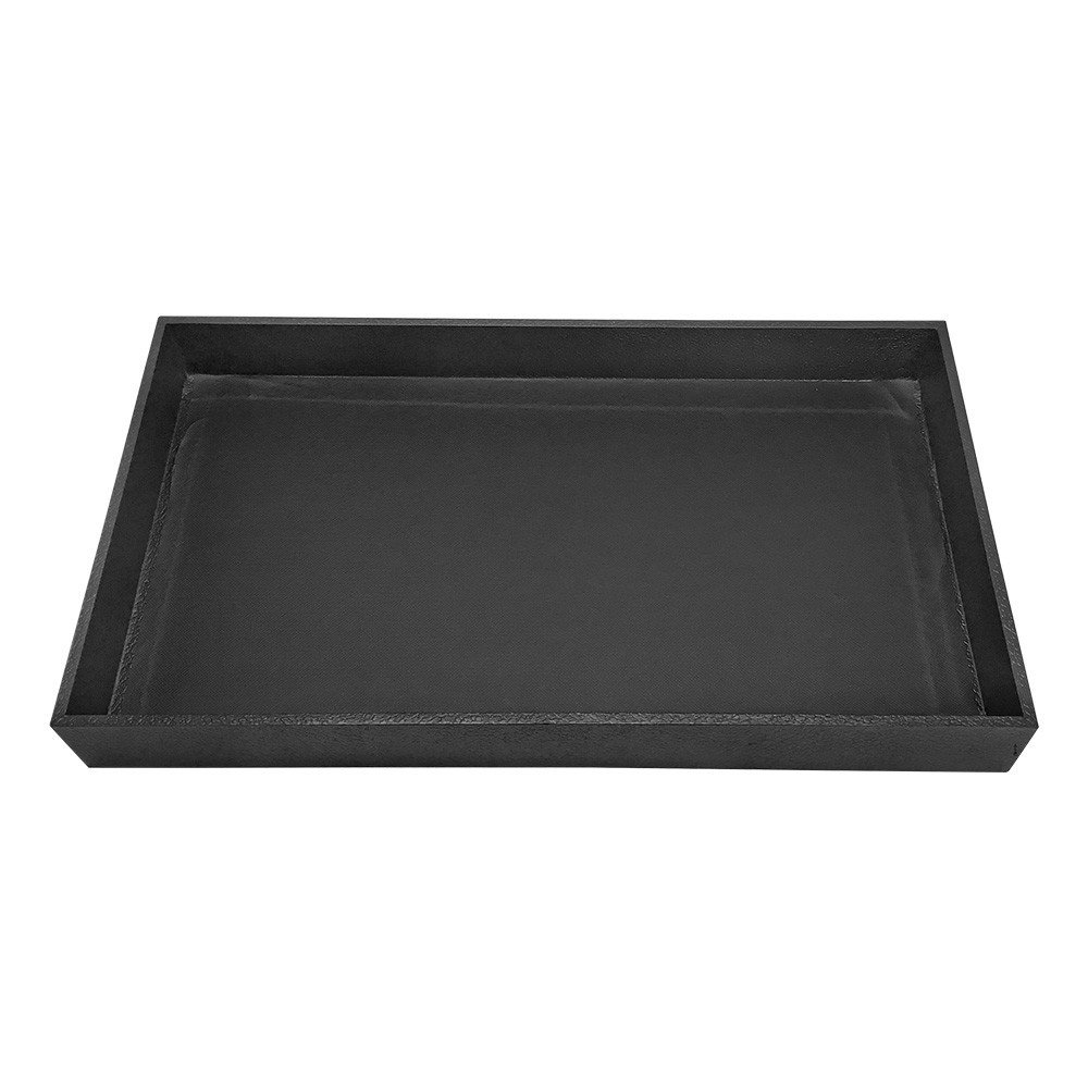 Black Stackable Jewelry Organizer Tray 1.5" Deep Display Case for Rings,Earrings