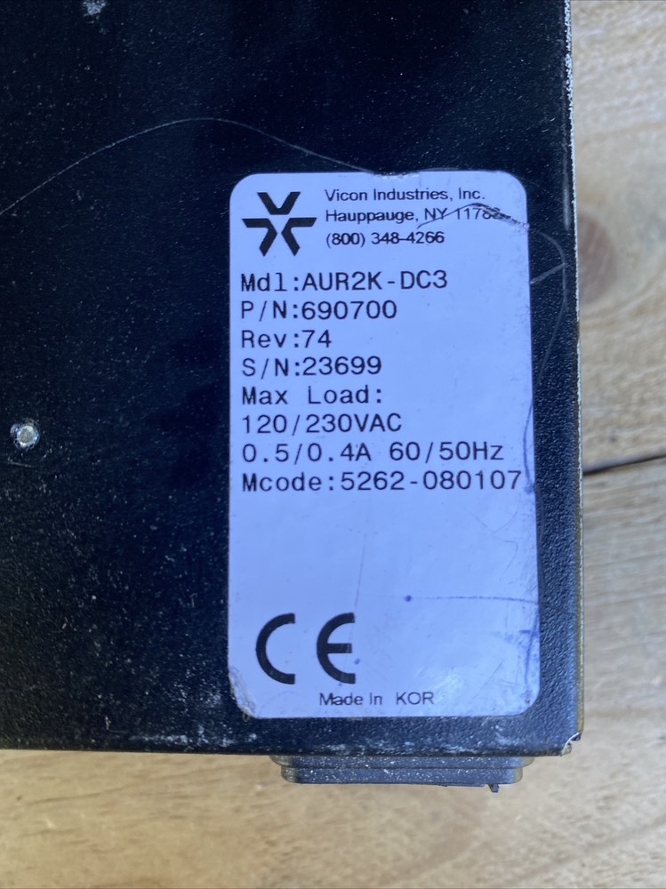 Vicon AUR2K-DC3 AurorA2000 16 Channel Digital Video Multiplexer Untested