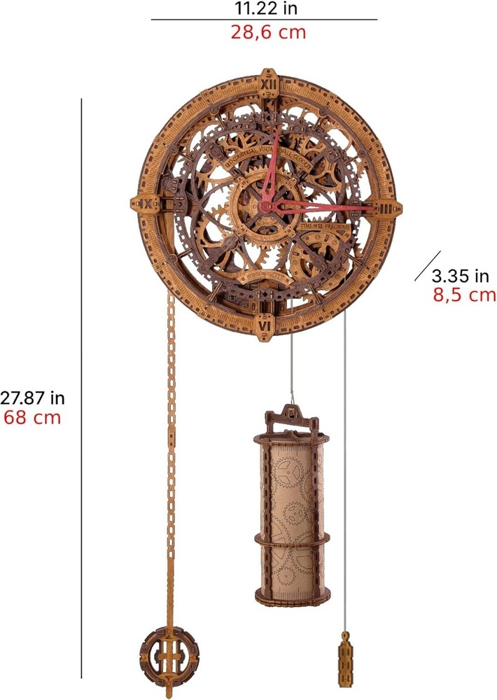 Mechanical Wall Clock Kit for Adults - DIY Steampunk Puzzle