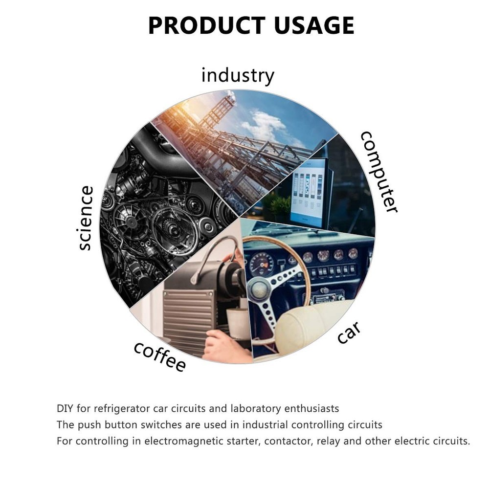 Momentary Push Button Switch, SPST Mini Micro Push Button Switch Normal Close...