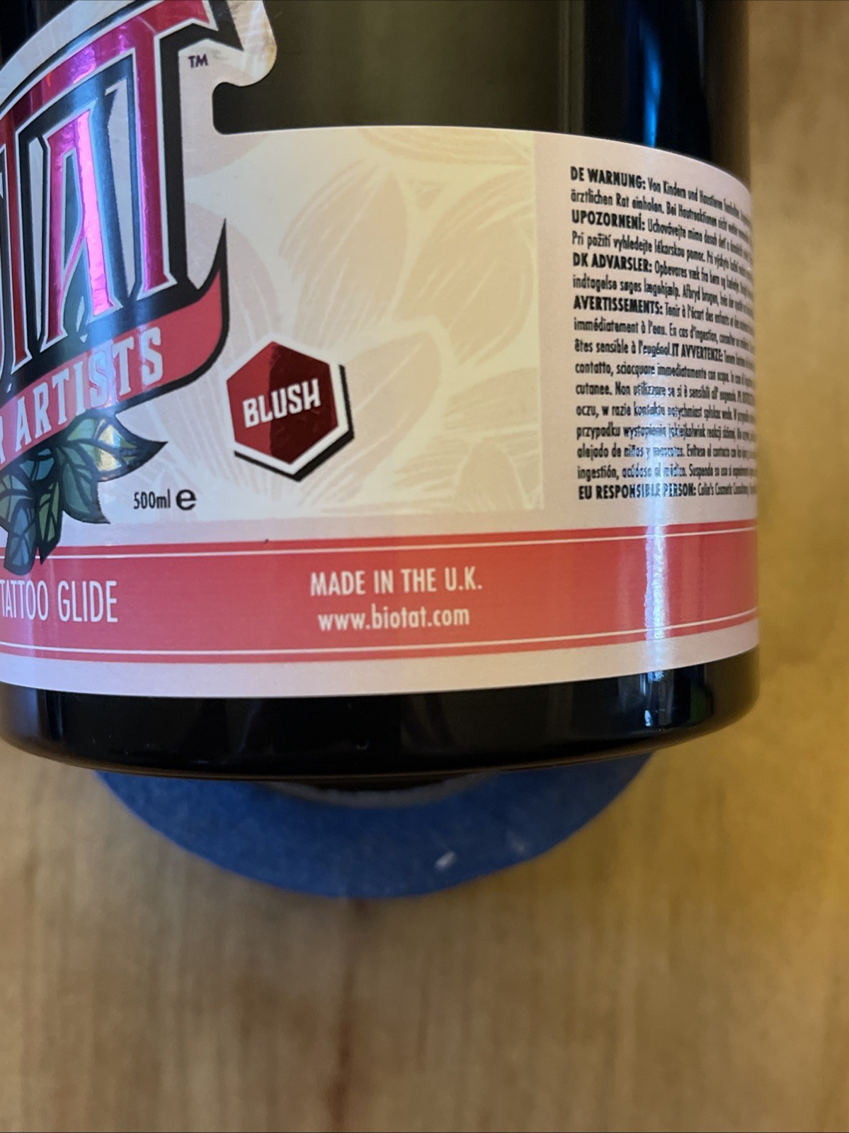 Biotat Tattoo Glide a Natural Soothing/NUMBING Tattoo Glide (Blush) 500ml New!