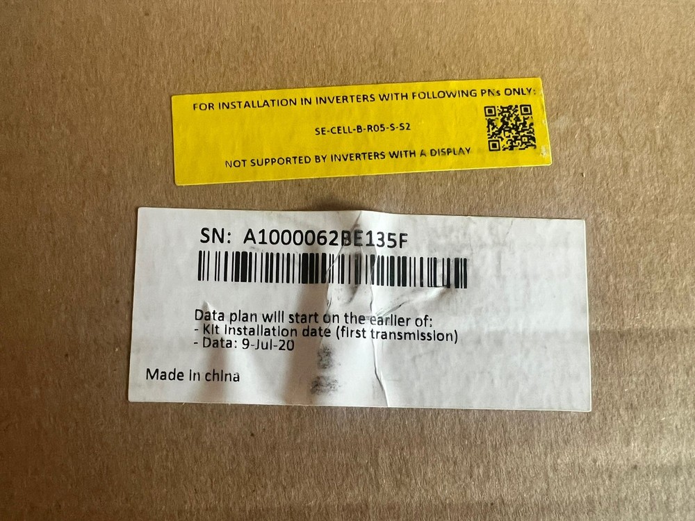 SolarEdge SE-CELL-B-R05-S-S2 Cellular Plug-In