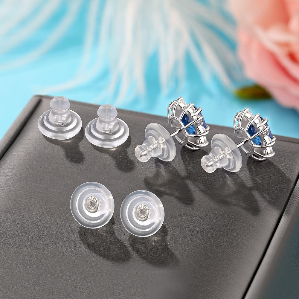 Silicone Earring Backs, 6pcs 18K Gold Replacements, Locking for Studs/Droopy ...